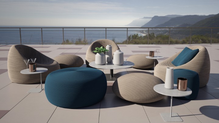 渲染模型_室外座椅伞座030