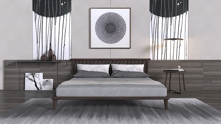 渲染模型_床2443