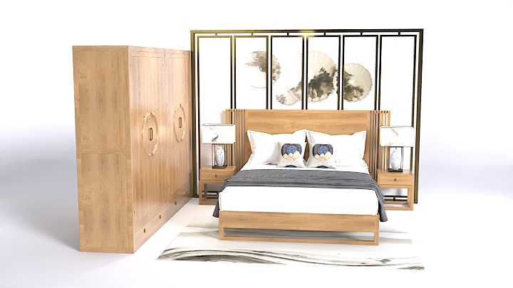 渲染模型_床2444