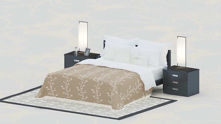 渲染模型_床2574