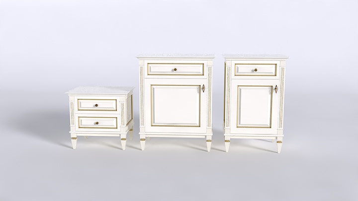 渲染模型_床头柜组合002