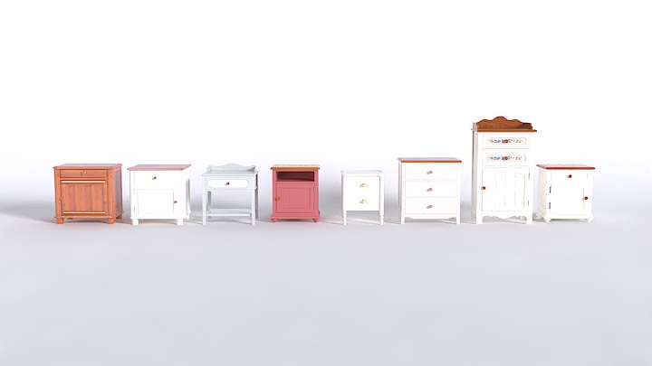 渲染模型_床头柜组合004
