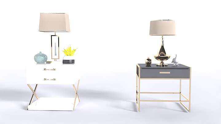 渲染模型_床头柜组合020