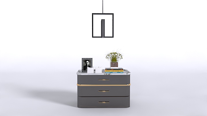渲染模型_床头柜组合034
