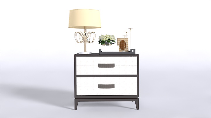 渲染模型_床头柜组合037
