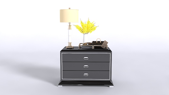 渲染模型_床头柜组合040