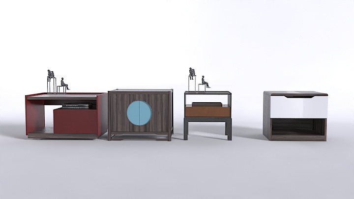 渲染模型_床头柜组合053