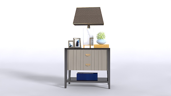 渲染模型_床头柜组合061