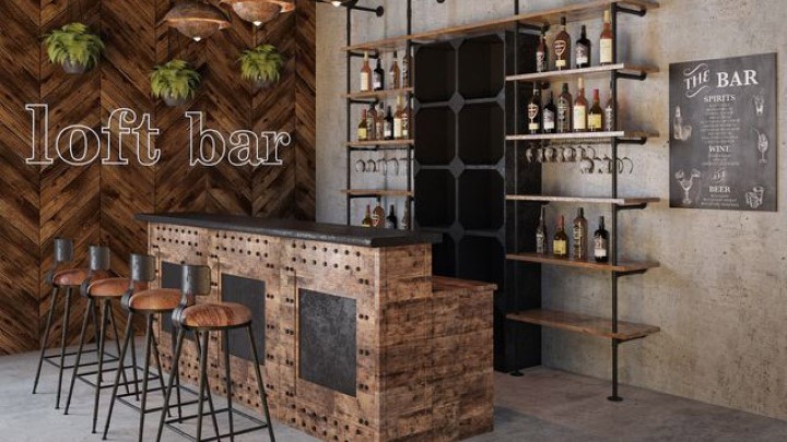 渲染模型_店内吧台004