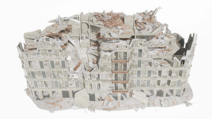 渲染模型_废墟楼001