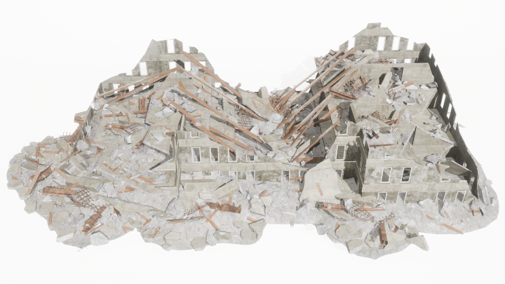 渲染模型_废墟楼002