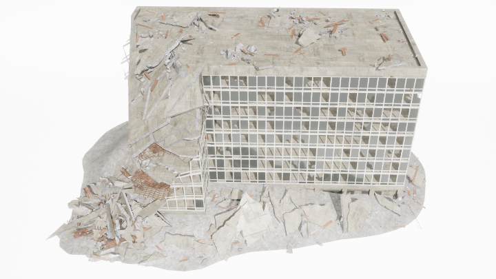 渲染模型_废墟楼003