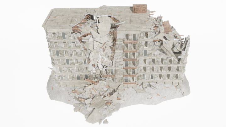 渲染模型_废墟楼005