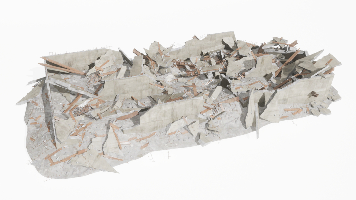 渲染模型_建筑废墟002