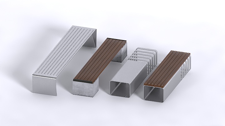 渲染模型_户外凳子014