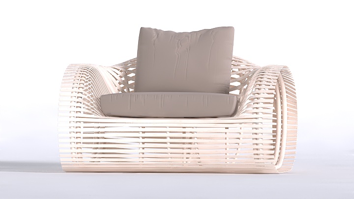 渲染模型_户外凳子020