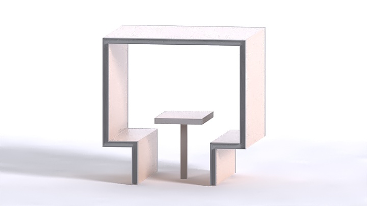 渲染模型_户外凳子034