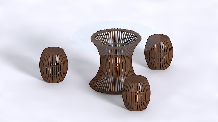 渲染模型_户外桌椅009