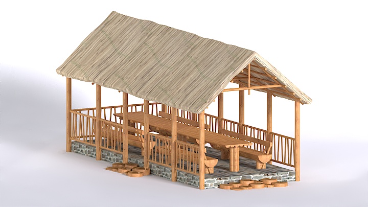 渲染模型_户外桌椅011