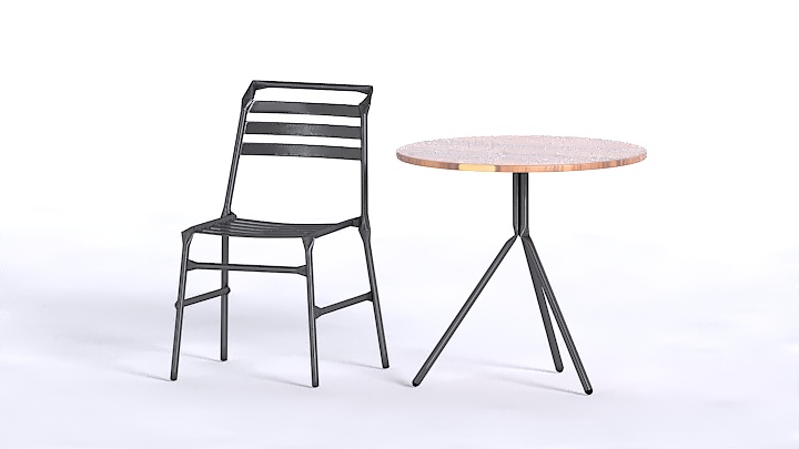 渲染模型_户外桌椅013