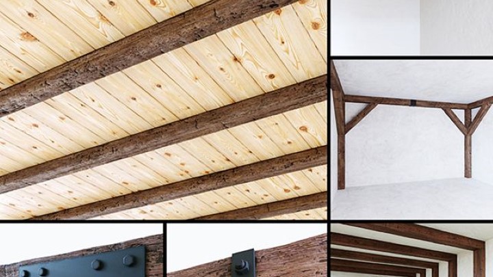 渲染模型_房顶横梁001