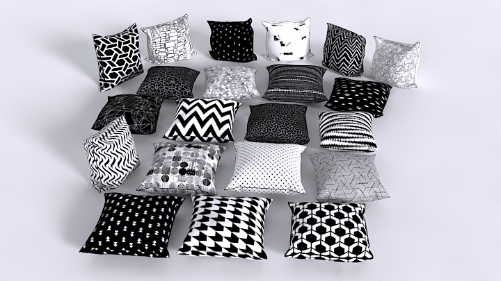 渲染模型_抱枕208