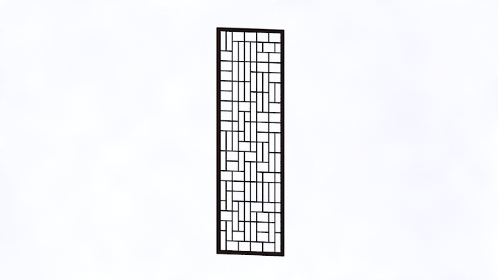 渲染模型_新中式隔断屏风003