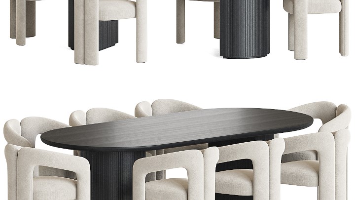 渲染模型_桌椅1016