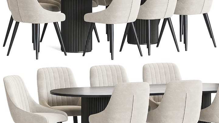 渲染模型_桌椅1019