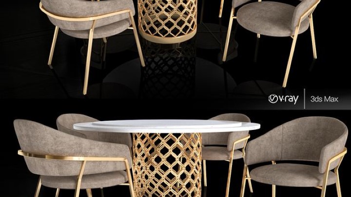 渲染模型_桌椅1027