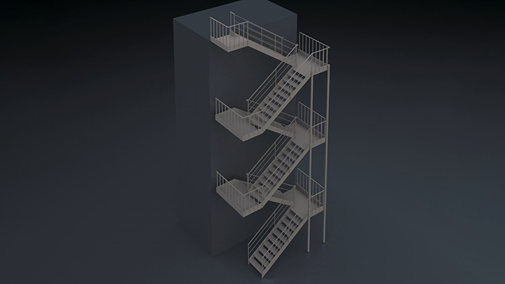 渲染模型_楼梯072