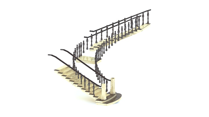 渲染模型_楼梯080