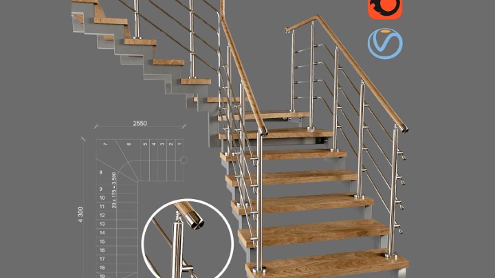 渲染模型_楼梯219