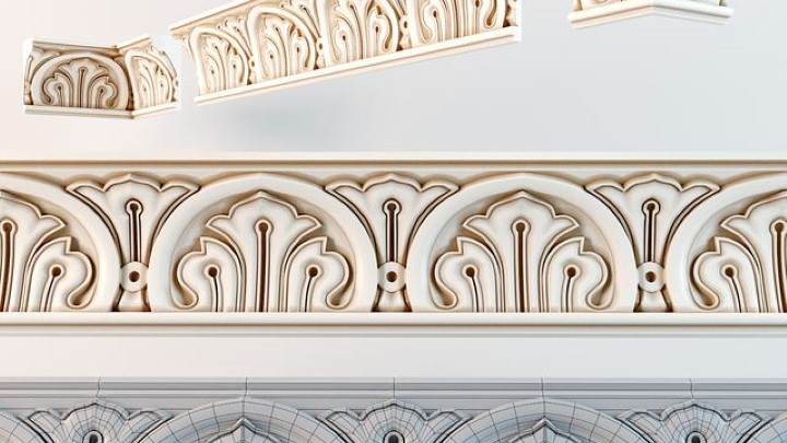 渲染模型_欧式墙面装饰001