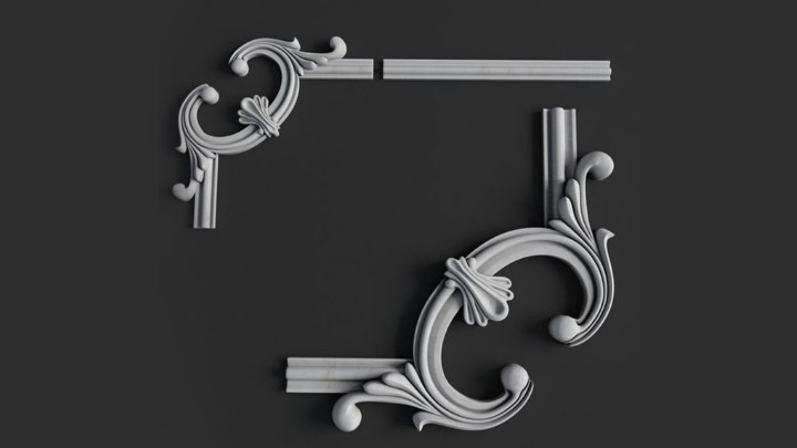 渲染模型_欧式石膏装饰002