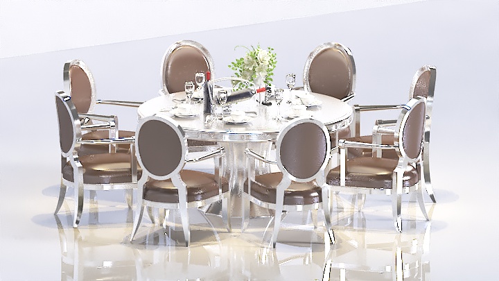 渲染模型_欧式餐桌椅028