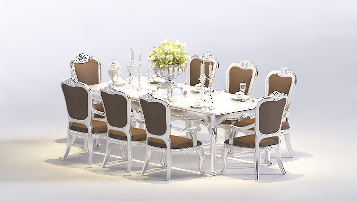 渲染模型_欧式餐桌椅031