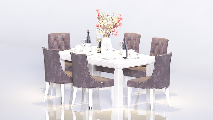 渲染模型_欧式餐桌椅035