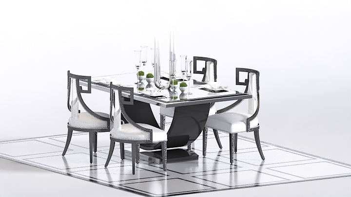 渲染模型_欧式餐桌椅040