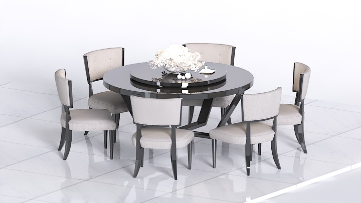 渲染模型_欧式餐桌椅047