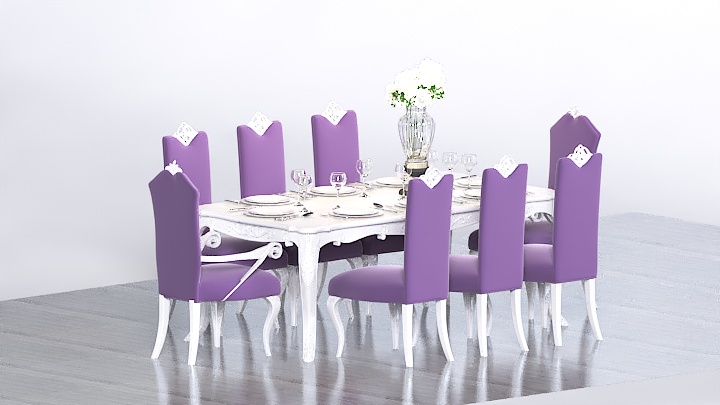 渲染模型_欧式餐桌椅052