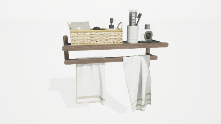 渲染模型_毛巾架038