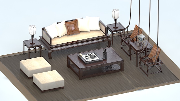 渲染模型_沙发6373