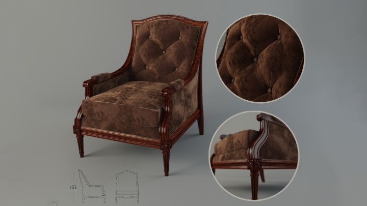 渲染模型_沙发椅275