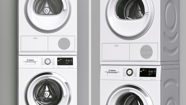 渲染模型_洗衣机烘干机001