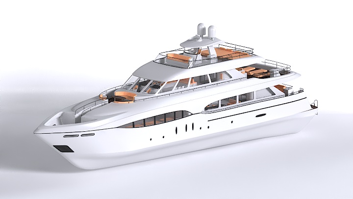 渲染模型_游艇023