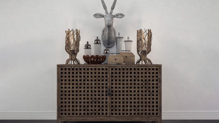 渲染模型_玄关柜装饰合集002