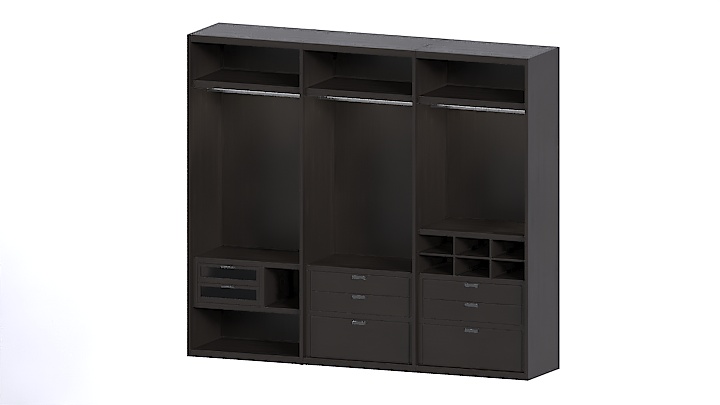 渲染模型_现代实木衣柜008