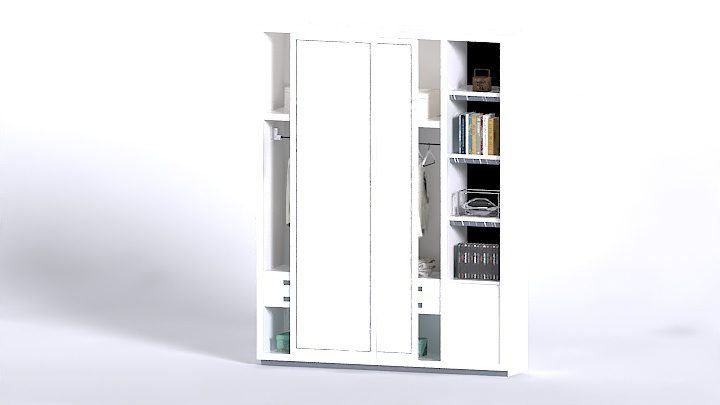 渲染模型_现代时尚衣柜002