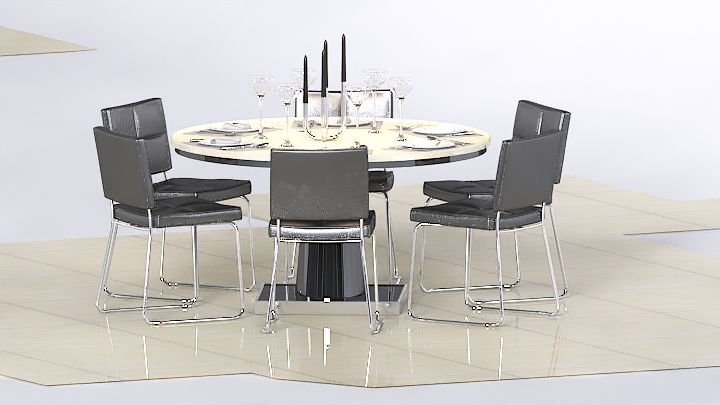 渲染模型_现代桌椅017